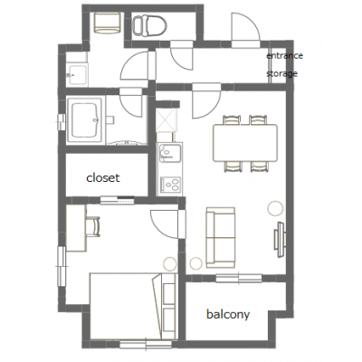 角部屋🔥1LDK★浴室乾燥機つき★24時間ゴミ出し可能★駅徒歩6分★芝公園1201の物件画像
