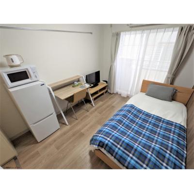 ユニオンマンスリー柏６　104　1R・シングル☆安心のモニター付きインターフォン＆デスク・チェア＆電子レンジなど生活家電のあるお部屋の物件画像