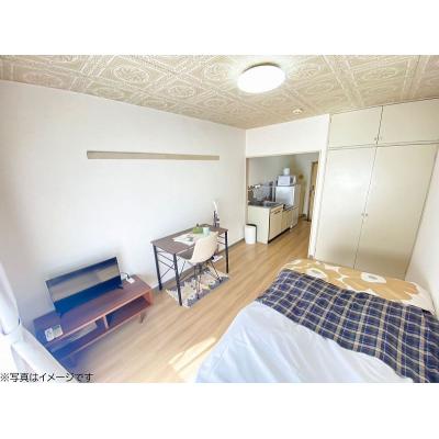 ユニオンマンスリー砂川七番クレール１　102　1R・シングル☆デスク・チェア完備♪洗濯機や冷蔵庫など生活家電のあるお部屋の物件画像