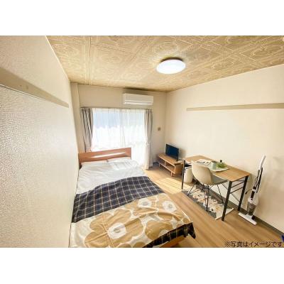 ユニオンマンスリー砂川七番クレール１　201　1R・セミダブル☆人気の角部屋♪生活家電完備＆デスク・チェアのあるお部屋の物件画像