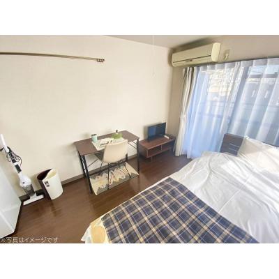 ユニオンマンスリー南柏２　401　1R・シングル☆人気の角部屋＆2面採光♪デスク・チェア完備♪洗濯機や冷蔵庫など生活家電のあるお部屋の物件画像