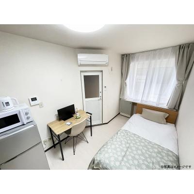 ユニオンマンスリー坂戸駅前１　103　1R・シングル☆デスク・チェア完備♪安心のモニター付きインターフォン＆室内洗濯機があるお部屋/朝霞台駅や池袋駅へ乗換なし/コンビの物件画像