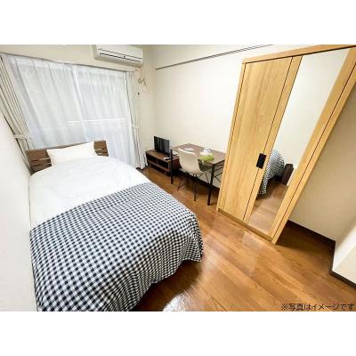 ユニオンマンスリー花月総持寺１　111　1R・シングル☆【禁煙ルーム】人気の角部屋♪デスク・チェア＆室内洗濯機など生活家電のあるお部屋の物件画像