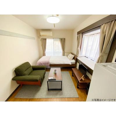 ユニオンマンスリー恋ヶ窪５　201　1R・シングル☆【禁煙ルーム】人気の角部屋＆2面採光♪来客時も安心モニター付きインターフォン完備！洗濯機や2ドア冷蔵庫など生活家電のあるお部屋の物件画像