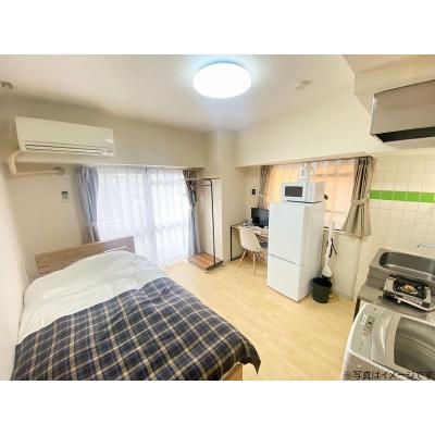 ユニオンマンスリー聖蹟桜ヶ丘５　504　1R・シングル☆【禁煙ルーム】人気の角部屋♪安心の宅配ボックス＆モニター付きインターフォン＆室内洗濯機完備/駅前から帝京大学八王子キャンパスへバス通学の物件画像