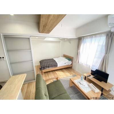 ユニオンマンスリー京王稲田堤４　402　1LDK・セミダブル☆【禁煙ルーム】人気の角部屋＆バストイレ別＆独立洗面台あり！安心の宅配ボックス＆モニター付きインターフォン＆室内洗濯機完備♪の物件画像