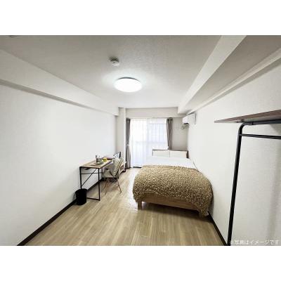 ユニオンマンスリー新松戸１　405　1K・セミダブル☆【禁煙ルーム】建物オートロック完備＆リビングドアがあるので玄関から居室が直接見えなくて安心♪仕事や勉強、趣味におすすめデスク・チェアのあるお部屋の物件画像