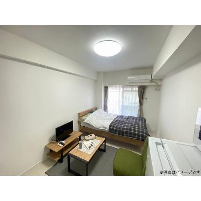 ユニオンマンスリー新松戸１　105　1K・セミダブル☆【禁煙ルーム】人気の角部屋＆安心の建物オートロックと室内洗濯機完備♪ローテーブル・ソファのあるお部屋/流通経済大学新松戸キャンパスまで徒歩通学の物件画像