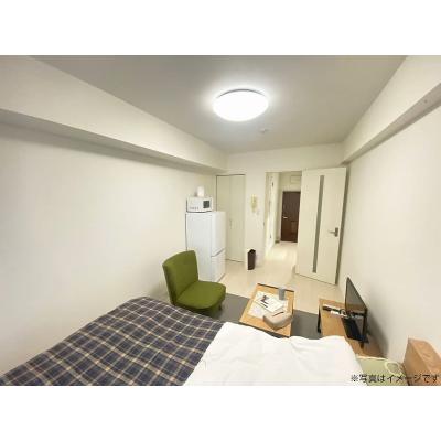 ユニオンマンスリー新松戸１　105　1K・セミダブル☆【禁煙ルーム】人気の角部屋＆安心の建物オートロックと室内洗濯機完備♪ローテーブル・ソファのあるお部屋/流通経済大学新松戸キャンパスまで徒歩通学の物件画像
