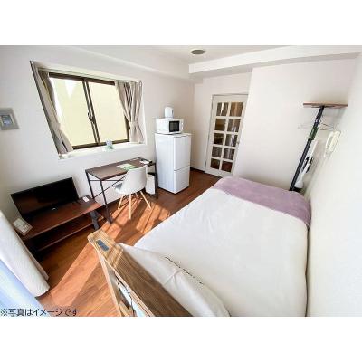 ユニオンマンスリー新松戸１　506　1K・シングル☆【禁煙ルーム】人気の角部屋＆デスク・チェアのあるお部屋♪安心の建物AL＆来客時も玄関から直接居室が見えないリビングドア完備の物件画像