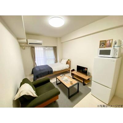 ユニオンマンスリー新松戸１　104　1K・シングル☆【禁煙ルーム】室内洗濯機やたっぷり収納2ドア冷蔵庫など生活家電完備！ローテーブル・ソファのあるお部屋/流通経済大学新松戸キャンパスまで徒歩通学の物件画像