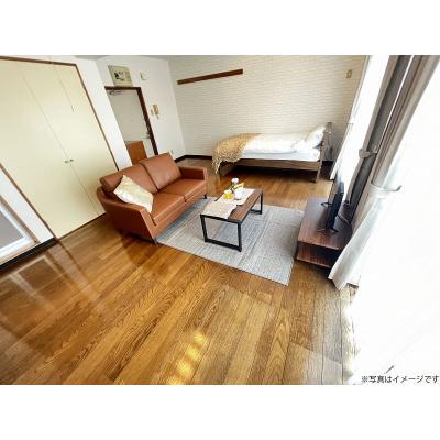 ユニオンマンスリー天王台１　310　1R・セミダブル☆【禁煙ルーム】人気の角部屋！安心の建物AL＆室内洗濯機完備♪ローテーブル・ソファ＆冷蔵庫や電子レンジなど生活家電のあるゆったり27㎡のお部屋の物件画像