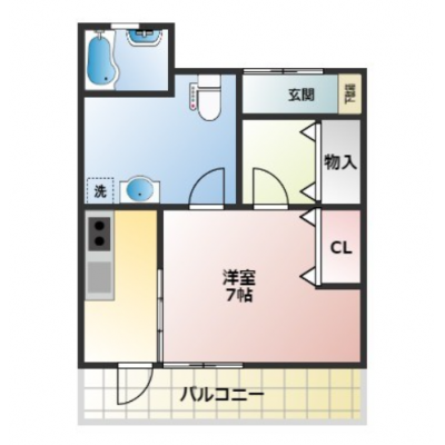 広々１K！Wifi&駐車場無料、家具家電付、TM49 402号室の物件画像