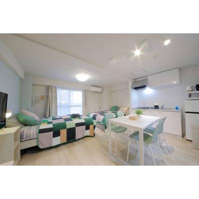 【東本願寺前5分】ウッドデッキ付◎住宅街で短期滞在丨マンションカトレア202(禁煙)(1)の物件画像