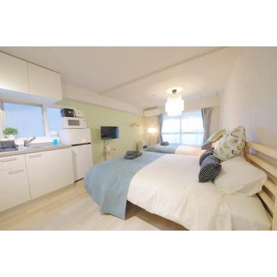 【東本願寺前5分】ウッドデッキ付1K・無料Wi-Fi完備丨マンションカトレア305(禁煙)(1)の物件画像