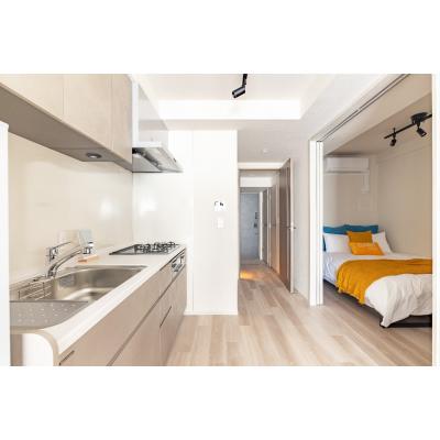 【築地4分】市場近く◎テレワーク可丨Dash Living Tsukiji East2 Bedroom with Workspace（2LDK）(1)の物件画像