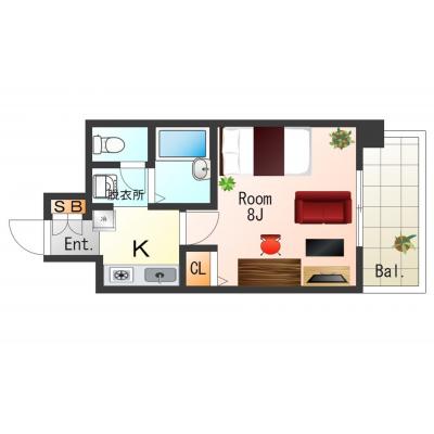 【三ノ宮7分】出張・短期滞在に◎冷蔵庫・CSテレビ付丨ラナップスクエア三宮プライム5F（禁煙）(5)の物件画像