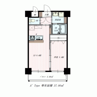 コンドミニアム・ソフィテル紺屋町　ジュニアスィート１【ダブルベッド】広々37㎡　無料設備充実　WIFI無料　モノレール旦過駅徒歩１分の物件画像