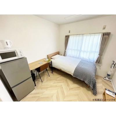 ●2026年4月21日から入居可●ユニオンマンスリー新田１　206　1R・シングル☆【禁煙ルーム】デスク・チェア＆室内洗濯機や冷蔵庫など生活家電完備/獨協大学前駅まで徒歩圏内の物件画像