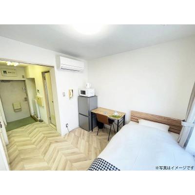 ●2026年4月21日から入居可●ユニオンマンスリー新田１　206　1R・シングル☆【禁煙ルーム】デスク・チェア＆室内洗濯機や冷蔵庫など生活家電完備/獨協大学前駅まで徒歩圏内の物件画像
