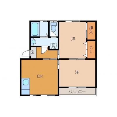 ☆広々2DK☆室内洗濯機　☆バス・トイレ別　☆Wi-Fi無料　☆駐車場あり U14の物件画像