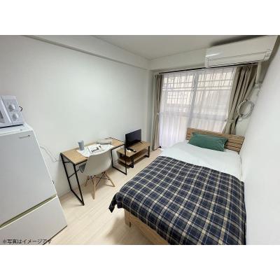 ユニオンマンスリー北越谷２　103　1R・シングル☆【禁煙ルーム】モニター付きインターホン完備！デスクチェア・2ドア冷蔵庫など家具家電付きのお部屋。南越谷・草加・北千住まで電車で１本。の物件画像