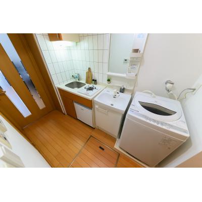 ★SステイEC梅田茶屋町デュアルスペース【禁煙ルーム・１K・Wi-Fi無料・セミダブルベッド】★ウォシュレ ット・浴室乾燥機・独立洗面台・ガスK・オートロックなど設備充実★の物件画像