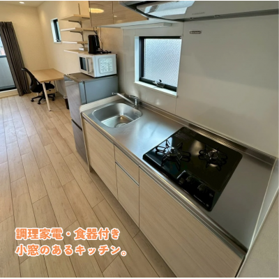 【オレンジマンスリー北区味鋺2F】新築物件♪駐車場有り/人気の1LDK/禁煙ルーム/Wi-Fi無料/オートロック付きの物件画像