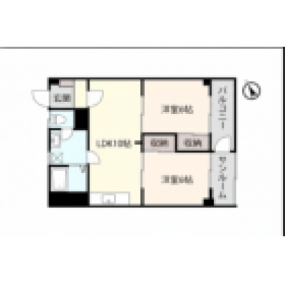 2名入居OK✨駐車場付！広々2LDK・家具家電付✨TM123 402号室の物件画像