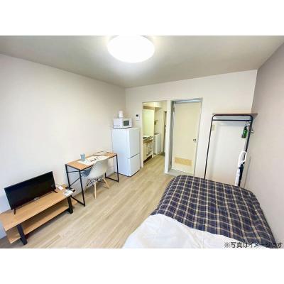 ユニオンマンスリー西国分寺２　207　1R・シングル☆【禁煙ルーム】人気の角部屋！安心のモニター付きインターフォン完備/デスク・チェア＆たっぷり収納2ドア冷蔵庫など生活家電のあるお部屋の物件画像