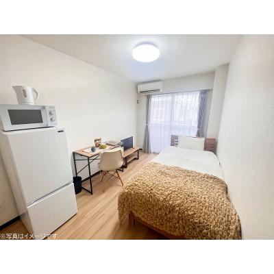 ユニオンマンスリー西国分寺６　202　1R・シングル☆【禁煙ルーム】安心のオートロック完備！デスク・チェア＆たっぷり収納2ドア冷蔵庫など生活家電のあるお部屋の物件画像