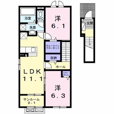 カーサ　ラルゴ 203【管理NO：1-027344402-02030】 ★家具家電は申し込み後に搬入します 2026年07月下旬入居可能の物件画像