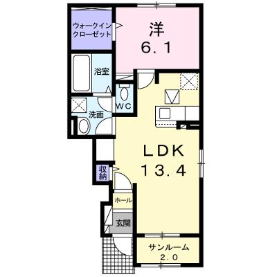 ｂｌｏｓｓｏｍ　Ｂ 105【管理NO：1-024791902-01050】 ★家具家電は申し込み後に搬入しますの物件画像