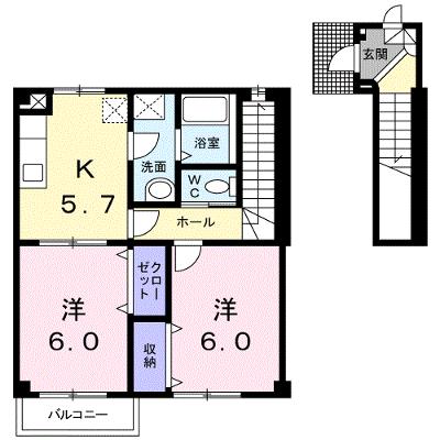 アムールⅡＣ 202【管理NO：1-010155401-02020】 ★家具家電は申し込み後に搬入しますの物件画像