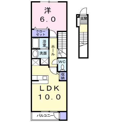 エスペランサ 203【管理NO：1-014490301-02030】 ★家具家電は申し込み後に搬入します★の物件画像