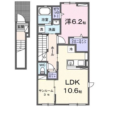 ＪＡＤＡ　Ｈｏｕｓｅ滝宮Ａ 201【管理NO：1-027562701-02010】 ★家具家電は申し込み後に搬入しますの物件画像