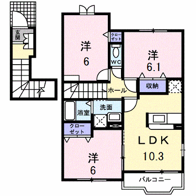 レインボーサウス　ウエストＢ 201【管理NO：1-013709402-02010】 ★家具家電は申し込み後に搬入します★の物件画像