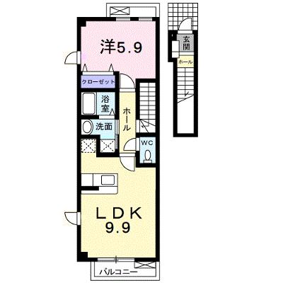 プランタンフルールＢ 202【管理NO：1-012431302-02020】 ★家具家電は申し込み後に搬入します★の物件画像