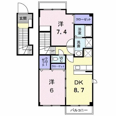 プランタンフルールＡ 201【管理NO：1-012431301-02010】 ★家具家電は申し込み後に搬入しますの物件画像