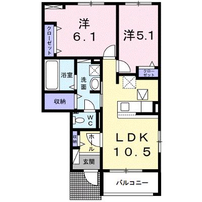 プリムヴェール　Ｃ 101【管理NO：1-028434003-01010】 ★家具家電は申し込み後に搬入します 2026年08月上旬入居可能の物件画像