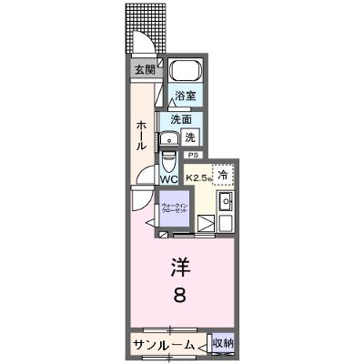 サンリベール 102【管理NO：1-028546601-01020】 ★家具家電は申し込み後に搬入しますの物件画像