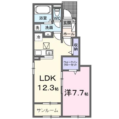 ラルース　Ｂ 103【管理NO：1-027337602-01030】 ★家具家電は申し込み後に搬入します★の物件画像