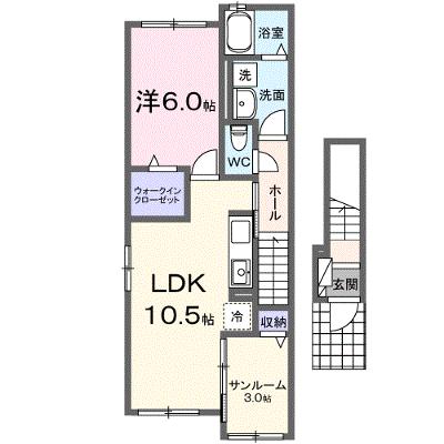 クラールⅢ 201【管理NO：1-027378001-02010】 ★家具家電は申し込み後に搬入しますの物件画像