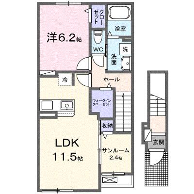 シャトー楓 203【管理NO：1-027756401-02030】 ★家具家電は申し込み後に搬入します★の物件画像