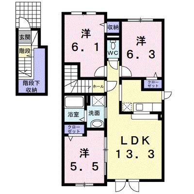 プリムローズ 201【管理NO：1-015940601-02010】の物件画像