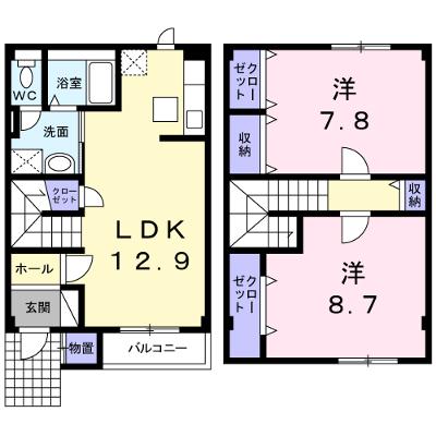 アニメートＡ 102【管理NO：1-011844601-01020】 ★家具家電は申し込み後に搬入しますの物件画像