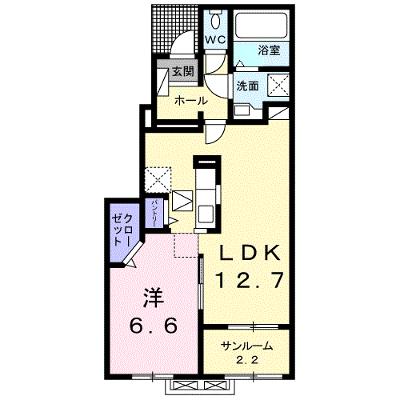 アンドロイ　アンソレイユ　Ｂ 103【管理NO：1-024653502-01030】 ★家具家電は申し込み後に搬入しますの物件画像