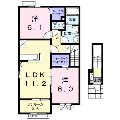 ドメーヌ・Ｋ 201【管理NO：1-020879301-02010】 ★家具家電は申し込み後に搬入します★の物件画像