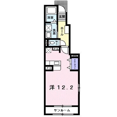 ヒルズ　キザキ　Ｄ 101【管理NO：1-016887902-01010】 ★家具家電は申し込み後に搬入しますの物件画像