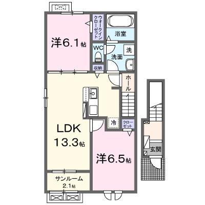 フルーメン　Ⅱ 201【管理NO：1-028702302-02010】 ★家具家電は申し込み後に搬入します 2026年09月下旬入居可能の物件画像